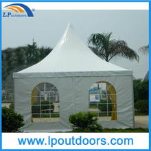 5X5米白色PVC尖顶帐篷 带可视窗户